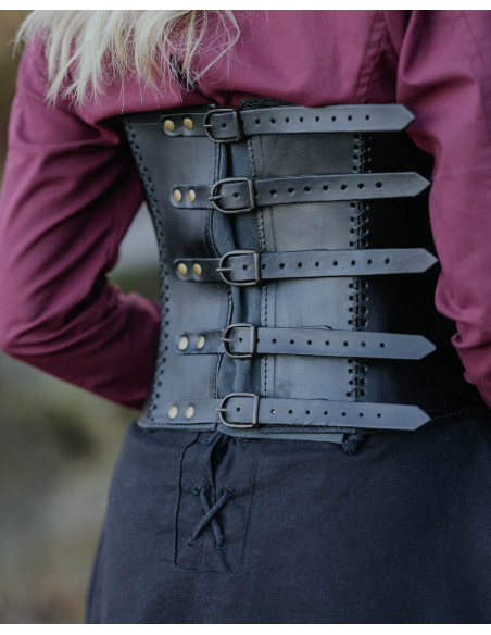 Sutiã medieval de couro modelo Dunja,...