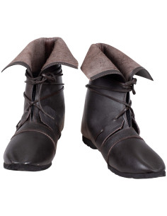 Botas medievais de couro modelo Johann, cor marrom