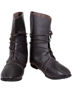 Botas medievais de couro modelo Johann, cor marrom 2