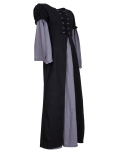 Vestido medieval de algodão modelo Loreley, cor preta 2