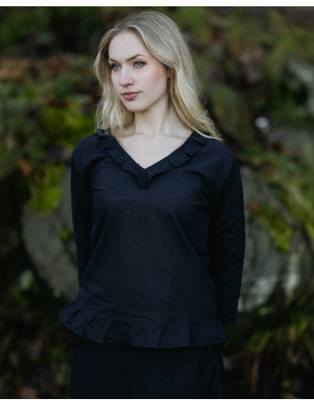 Blusa medieval de algodão modelo...