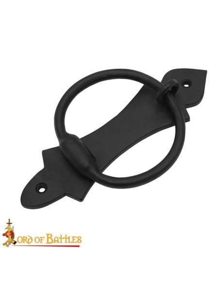 Puxador medieval de porta forjado à mão