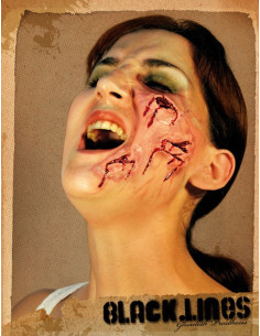 maquiagem rosto queimado e cortado