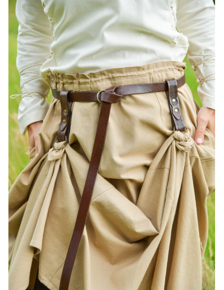 Agarra saias medievais de couro marrom