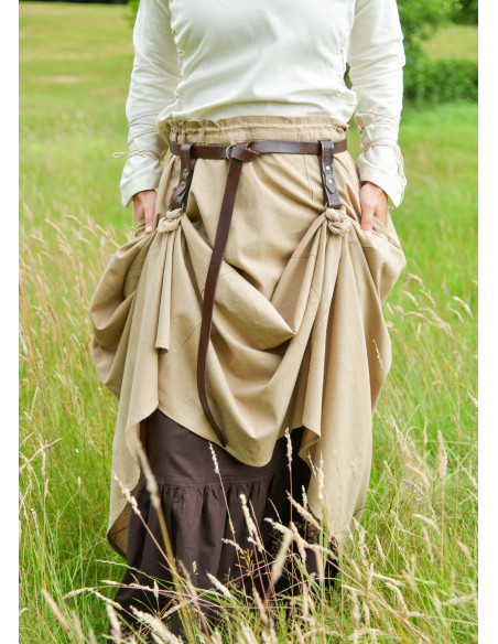 Agarra saias medievais de couro marrom