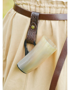 Tahalí medieval em couro para canecas, cor marrom 2