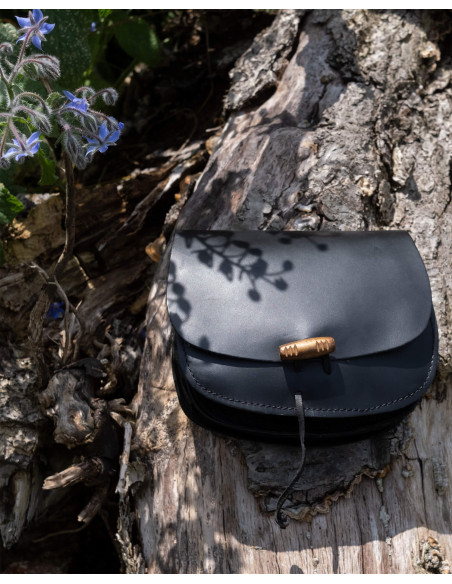 Bolsa medieval dupla de couro modelo...