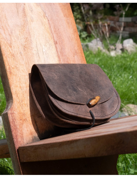 Bolsa medieval dupla em couro modelo...