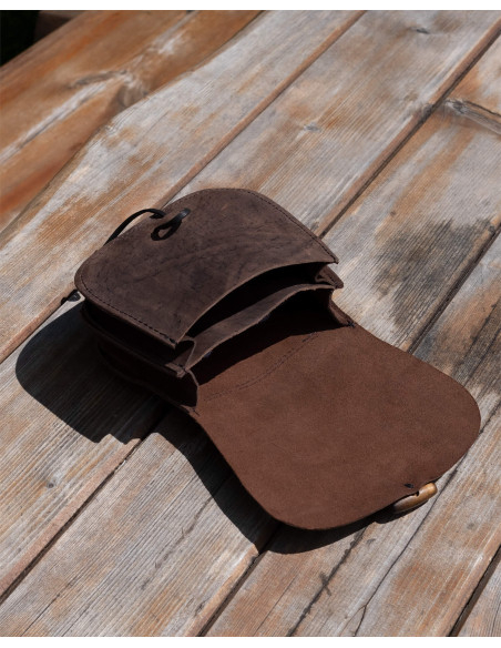 Bolsa medieval dupla em couro modelo...