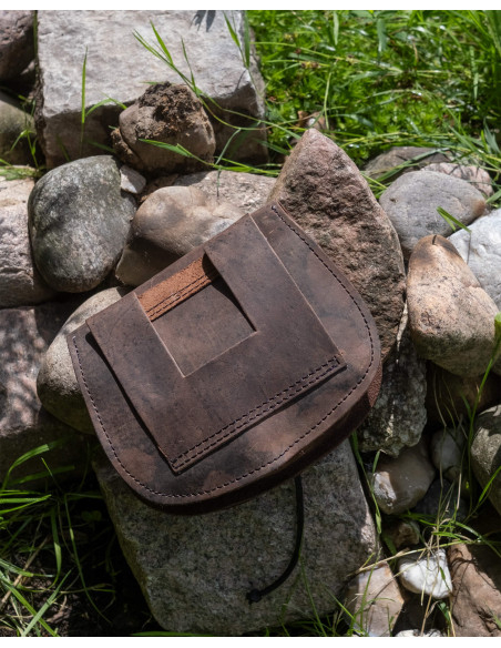 Bolsa medieval dupla em couro modelo...