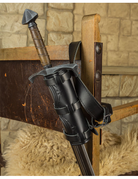 Tahalí medieval em couro para espadas...