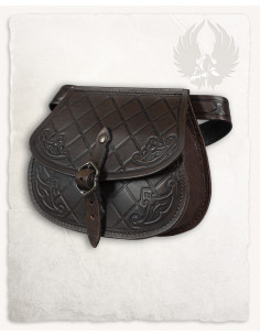 Bolsa medieval em couro modelo Julius, cor marrom