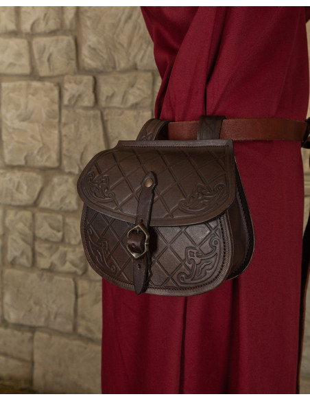 Bolsa medieval em couro modelo...