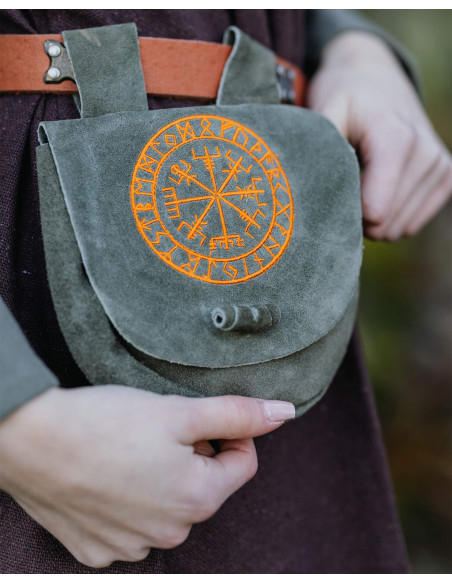 Bolsa pochete viking em couro modelo...