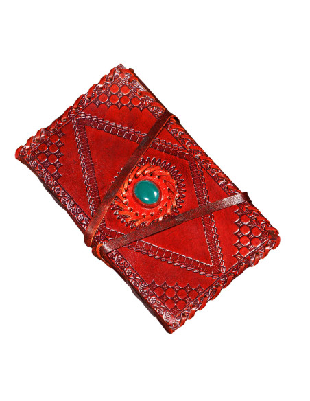 Diário medieval com capa de couro e...