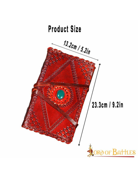 Diário medieval com capa de couro e...