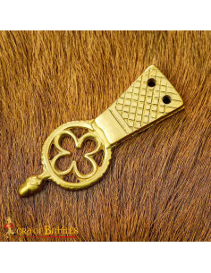 Conjunto de 5 pontas para cinto em latão, design de Trevo 2