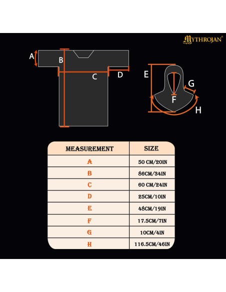 Cota de malha com verdugo de aço...