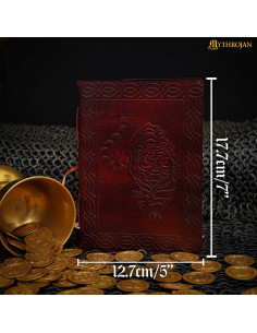 Diário medieval capa de couro com design de tigre 2