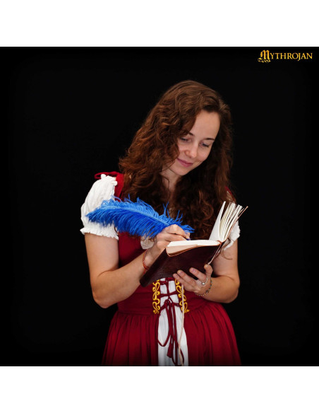 Diário medieval capa de couro com...