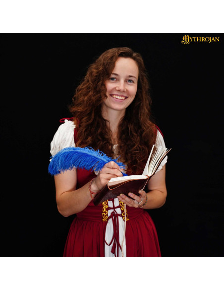 Diário medieval capa de couro com...