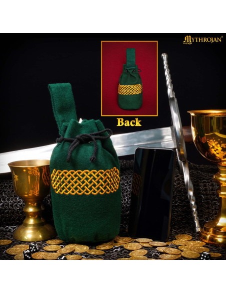 Bolsa medieval de lã bordada para...
