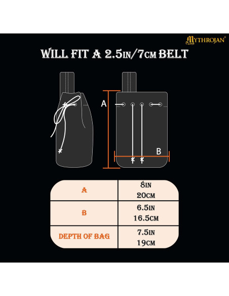 Bolsa medieval de lã bordada para...