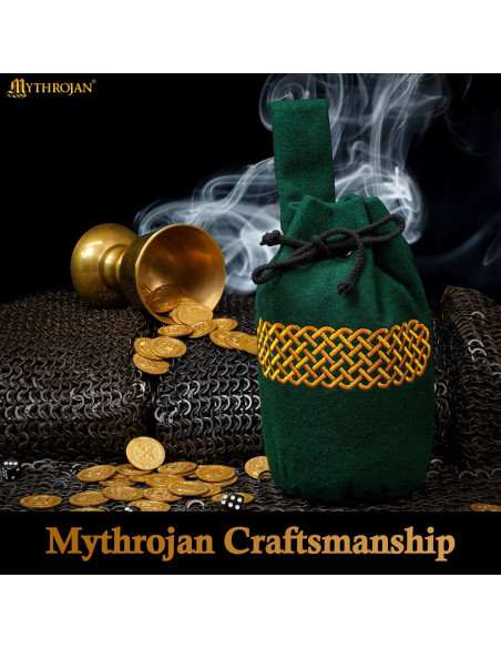 Bolsa medieval de lã bordada para...