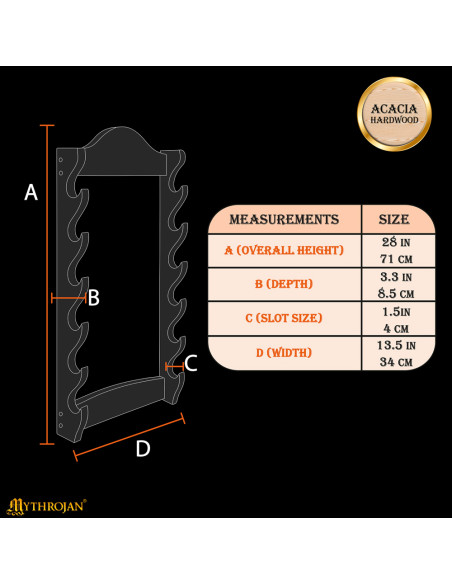 Suporte de parede em madeira para...
