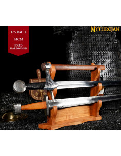 Suporte de mesa de madeira para pendurar 3 katanas 2