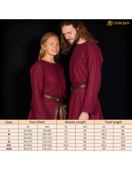 Túnica vikinga de linho modelo Erik,...