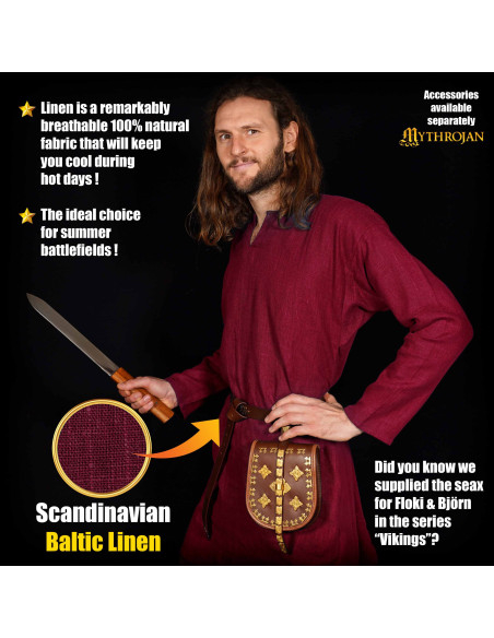 Túnica vikinga de linho modelo Erik,...