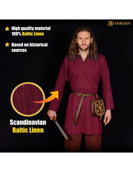 Túnica vikinga de linho modelo Erik,...