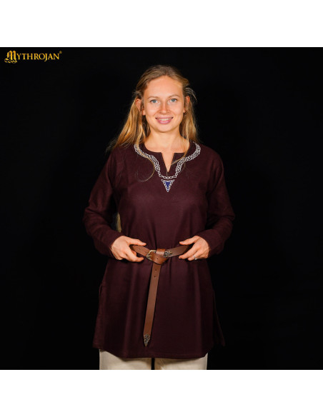 Túnica vikinga unissex de algodão com...