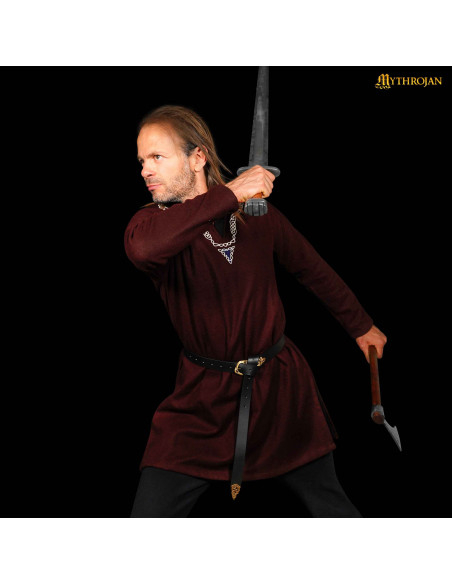 Túnica vikinga unissex de algodão com...