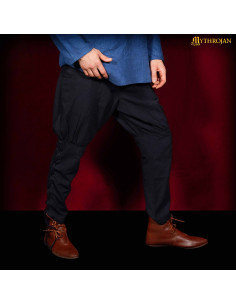 Calças vikings de algodão modelo Bjoan, cor preta 2