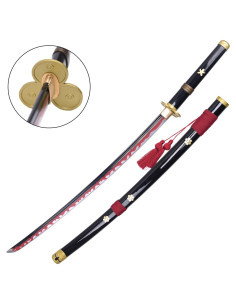 Katana decorativa não oficial feita à mão Enma negra de...