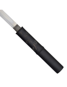 Katana decorativa modelo bainha design bambu preto 2