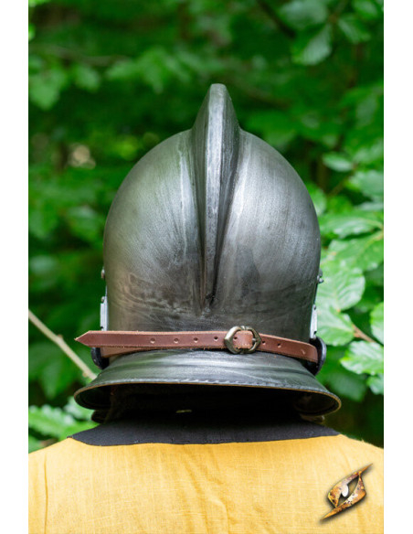 Capacete Borgoñota com viseira em aço...