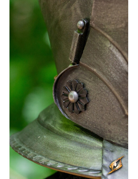 Capacete Borgoñota com viseira em aço...