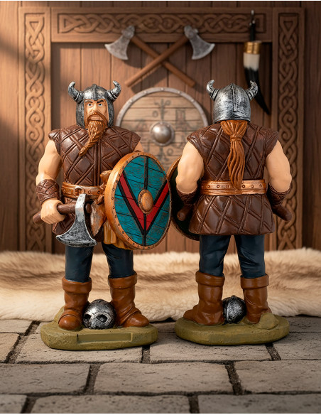 Figura de guerreiro viking com escudo...