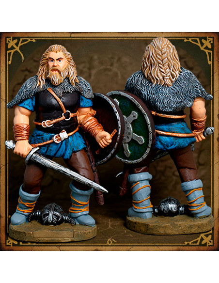 Figura de guerreiro viking com escudo...