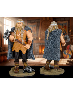 Figura Guerreiro viking com martelo, em resina