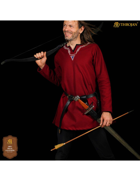 Tahalí grande de couro preto...