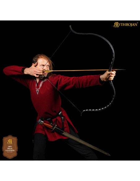 Tahalí grande de couro preto...