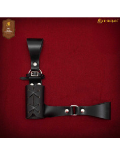 Tahalí pequeno de couro preto ajustável, mão direita ou... 2