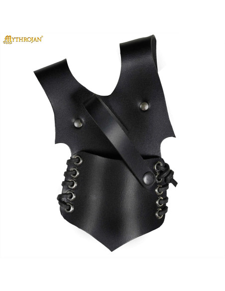 Tahalí medieval de couro preto modelo...