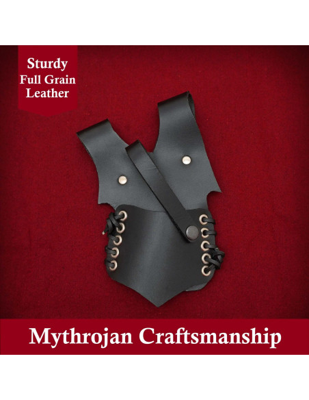 Tahalí medieval de couro preto modelo...