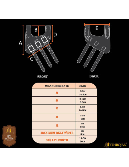 Tahalí renascentista de couro marrom,...