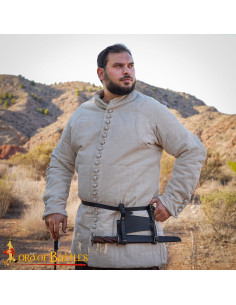 Tahalí medieval ajustável em couro, horizontal